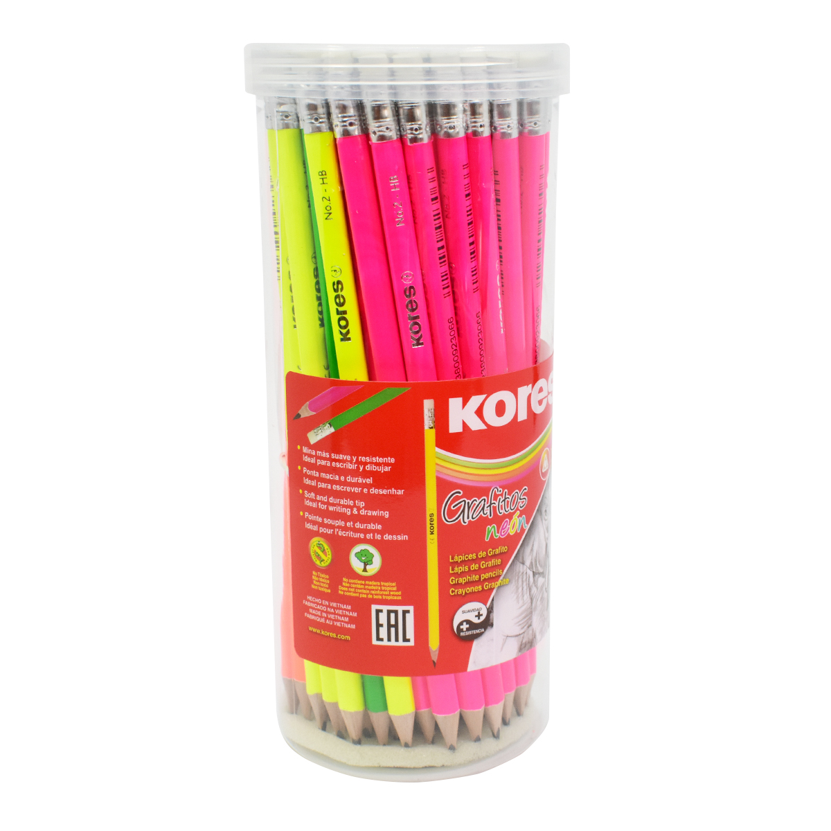 [5] Lápiz escritura Triangular Kores Multicolor Grafitos Neon