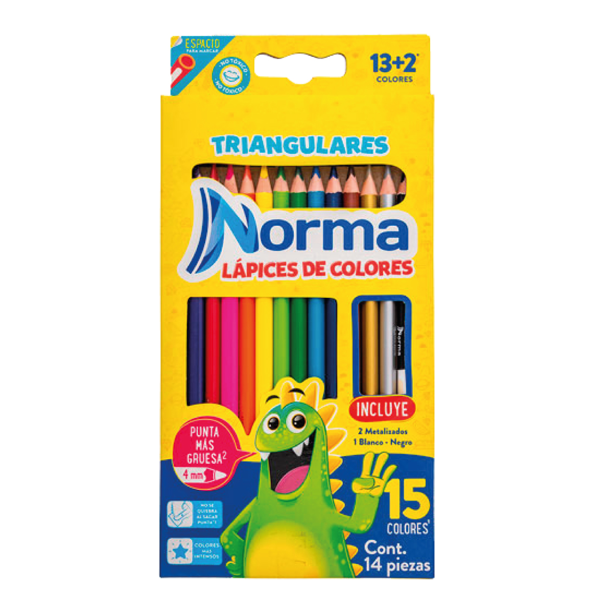 Colores unipunta triangulares Norma Largos Multicolor C/12+3 550077