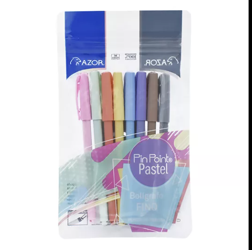 [3] Bolígrafo punta fina Pin point Azor 0.7mm Multicolor C/8 6808p