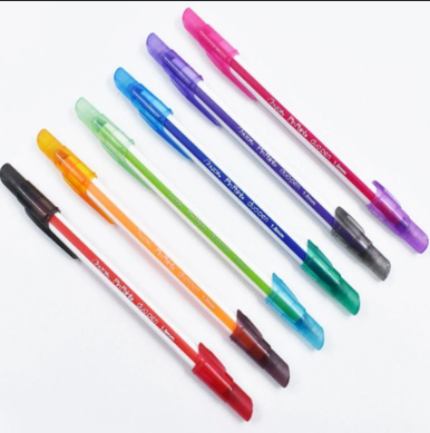 [3] Bolígrafo punta media Pin point duo pen Azor 1.0mm Multicolor C/6 6876
